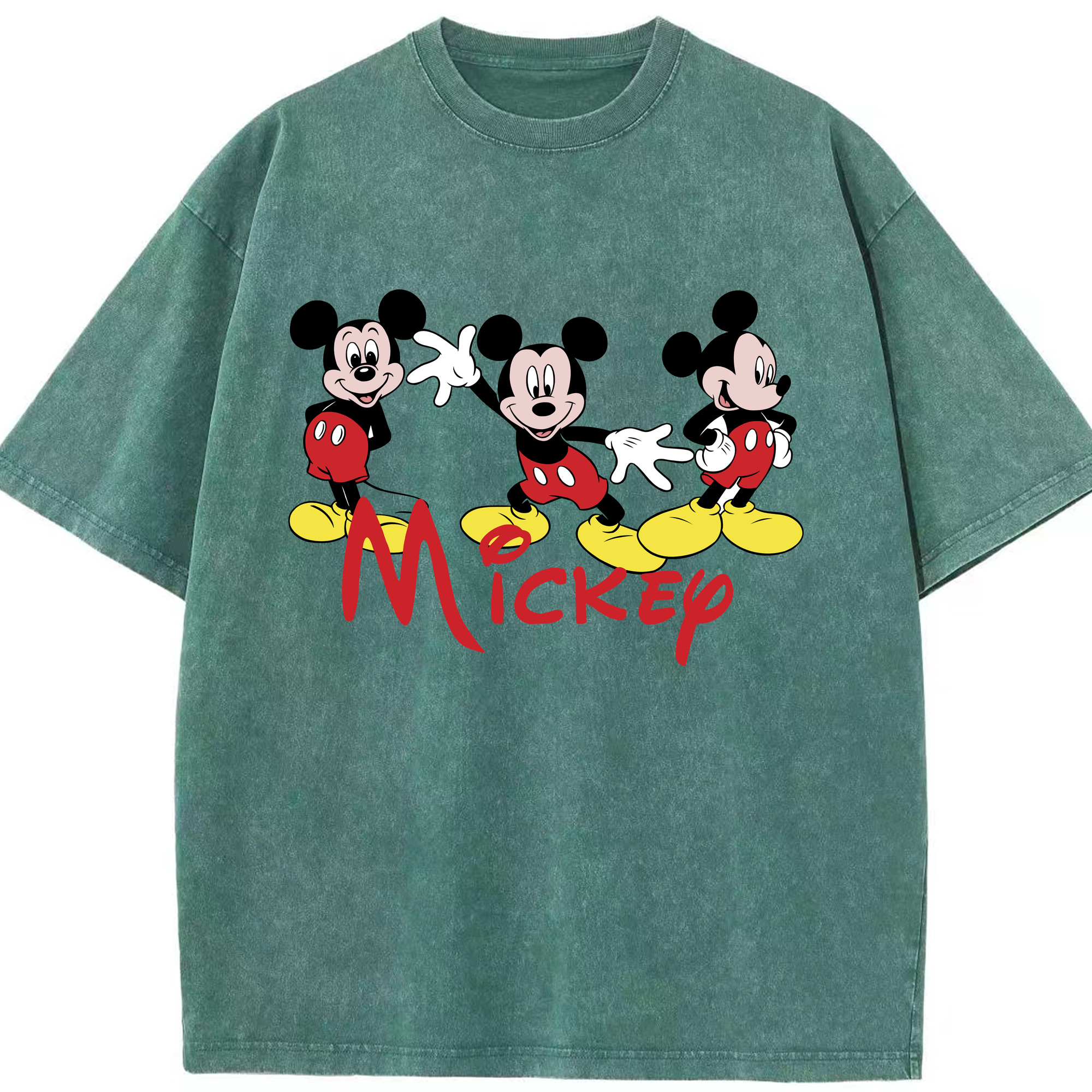 ミッキーマウス Mickey Mouse 綿100% ヴィンテージ風 半袖Tシャツ（フロントプリント）